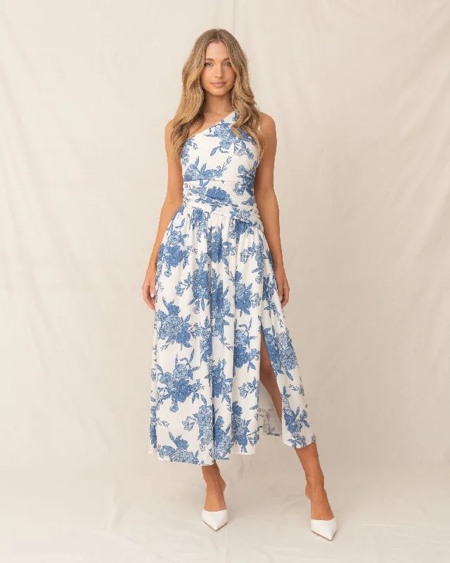 Regina Dress-Blue Print Chiffon unclassified dresses