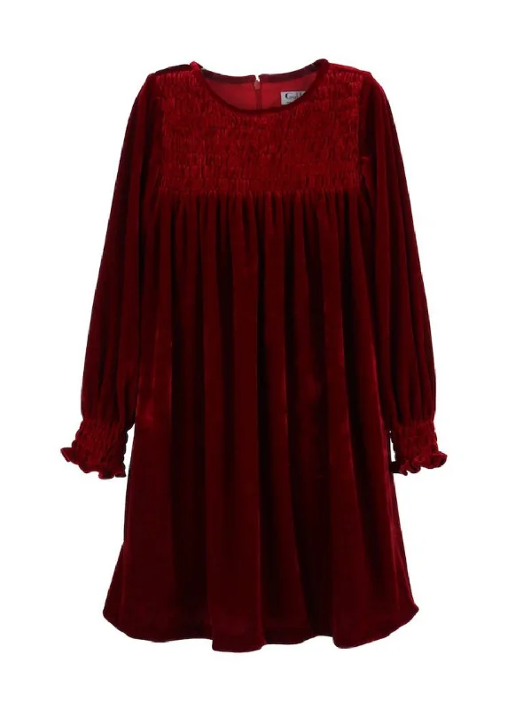 Ruched Red Velvet Dress A-line unclassified dresses