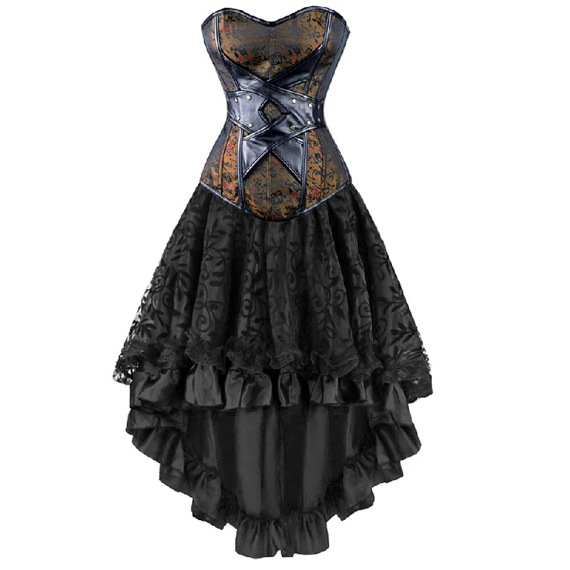 Steampunk crossed leather dress Holiday unclassified dresses