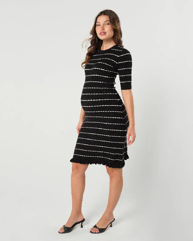 Louie Striped Knit Maternity & Nursing Dress Striped unclassified dresses