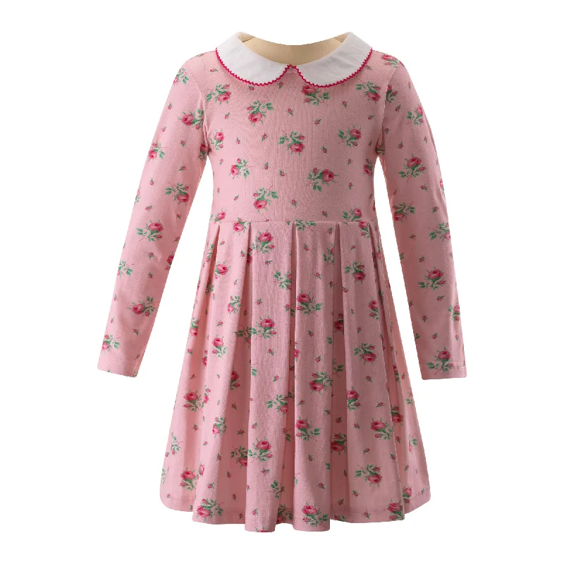 Sweet Pink Rosebud Jersey Dress Street style unclassified dresses