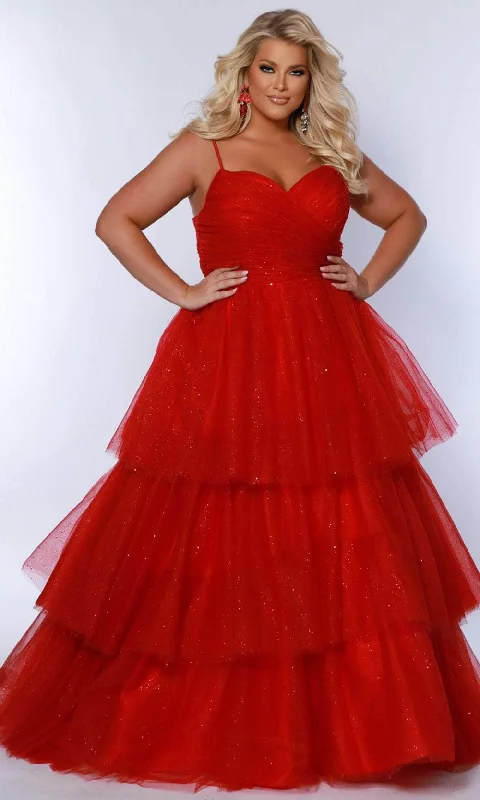 Sydney's Closet SC7392 - Dual Straps Glitter Prom Dress Off-shoulder unclassified dresses