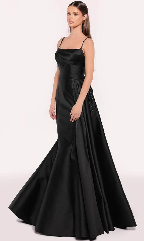 Tarik Ediz 98757 - Spaghetti Strap Taffeta Gown Bodycon unclassified dresses