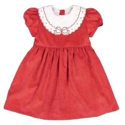 Christmas Eve Red Cotton Cord Dress Mesh unclassified dresses