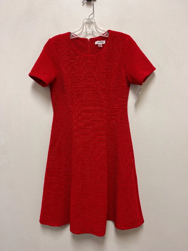 Dress Casual Short By Calvin Klein In Red, Size: S Polka Dot Mini Skirt