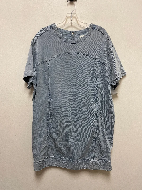 Dress Casual Short By Easel In Blue Denim, Size: L Soft Leather Skirt