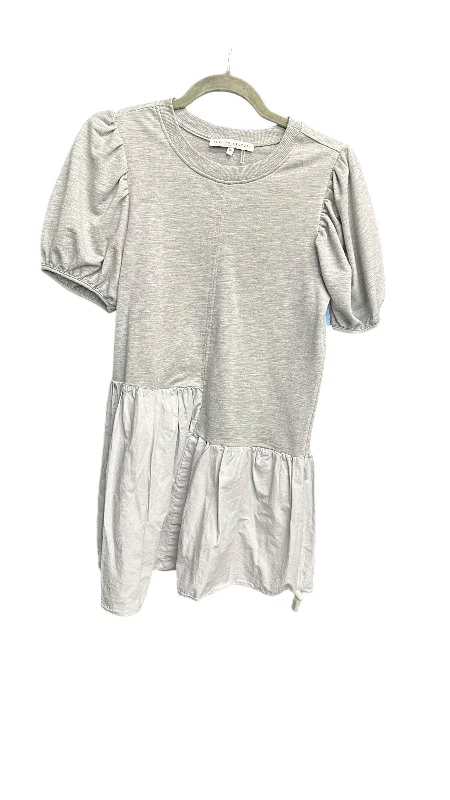 Dress Casual Short By English Factory In Grey, Size: Xs Pleated Mini Denim