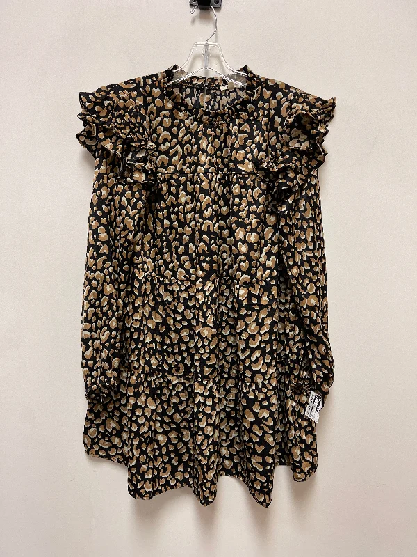 Dress Casual Short By Jodifl In Animal Print, Size: L Faded Denim Skirt