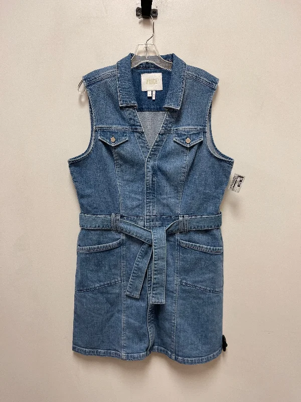 Dress Casual Short By Paige In Blue Denim, Size: Xl Mini Skirt with Pockets