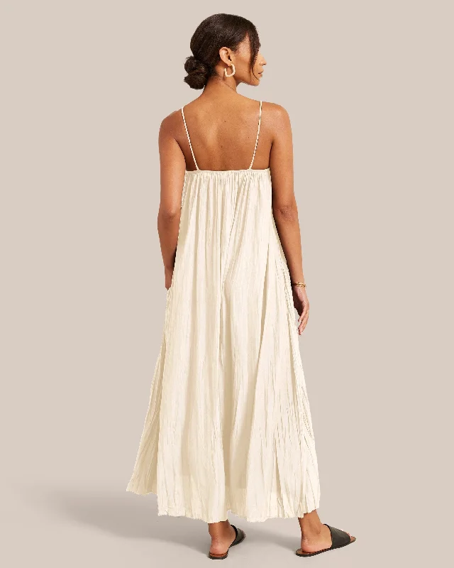 Solange Semi-Sheer Crinkled Maxi Dress Tulle Maxi Skirt