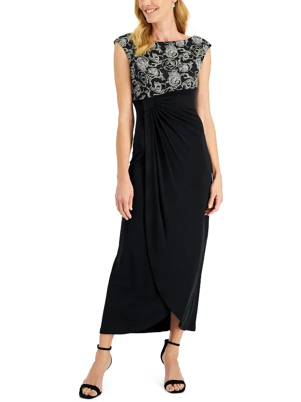 Womens Embroidered Maxi Evening Dress Sexy Maxi Skirt