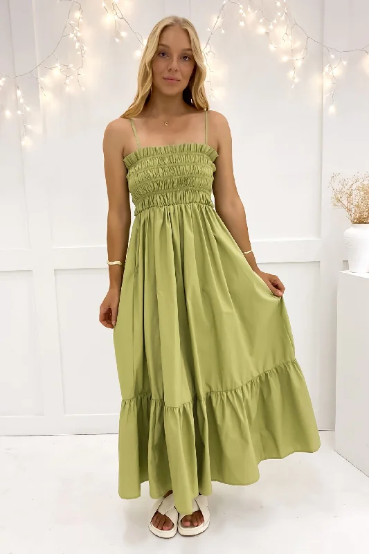 Colette Midi Dress Sage Stylish Midi Skirt