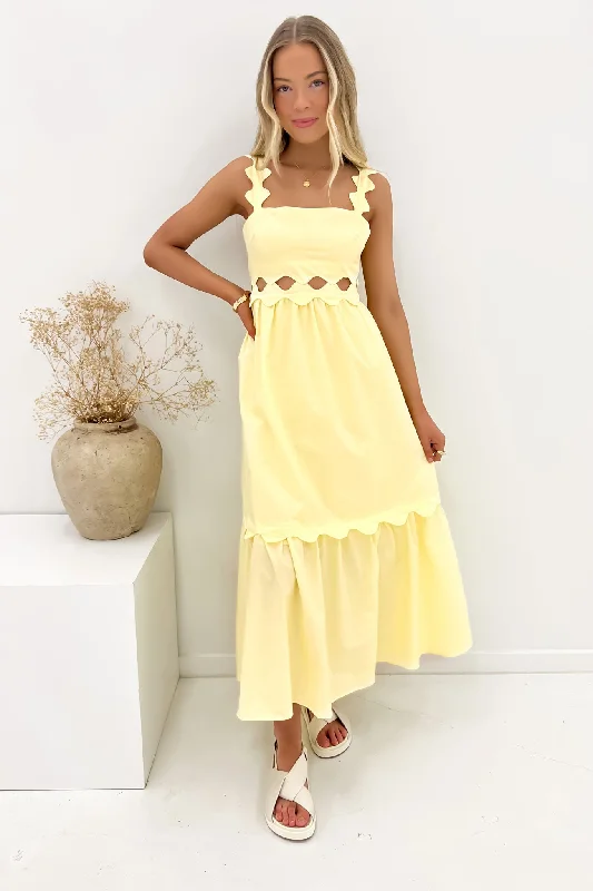 Junie Midi Dress Yellow Vintage Midi Skirt